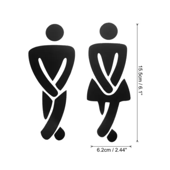 Unique Bargains Self-Adhesive Decor Office Business Men Women Restroom Signs 1 Set image {1}
