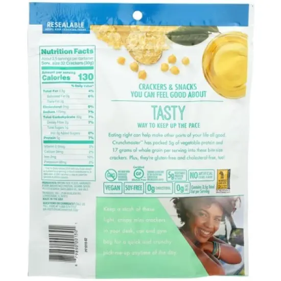 Crunchmaster Sea Salt Protein Snack Crackers - Case of 12/3.54 oz image {2}