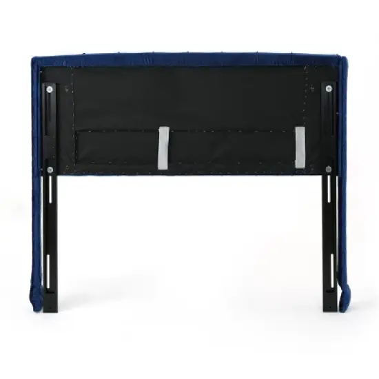 Queen/Full Lidia Wingback New Velvet Tufted Headboard Navy - Christopher Knight Home image {3}