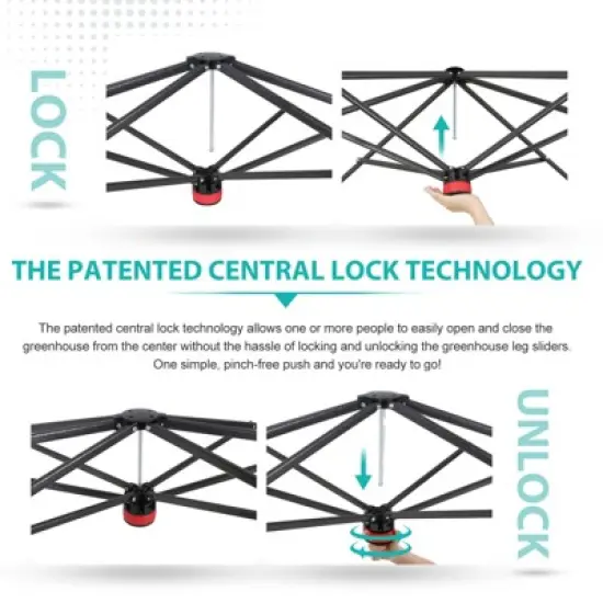 EAGLE PEAK 8'x6' Portable Walk in Greenhouse with Polyester Reinforced Corners, Gray/White image {5}