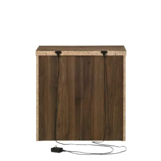 Culver Rustic 2 Drawer Nightstand with Usb Port Walnut - miBasics image {4}