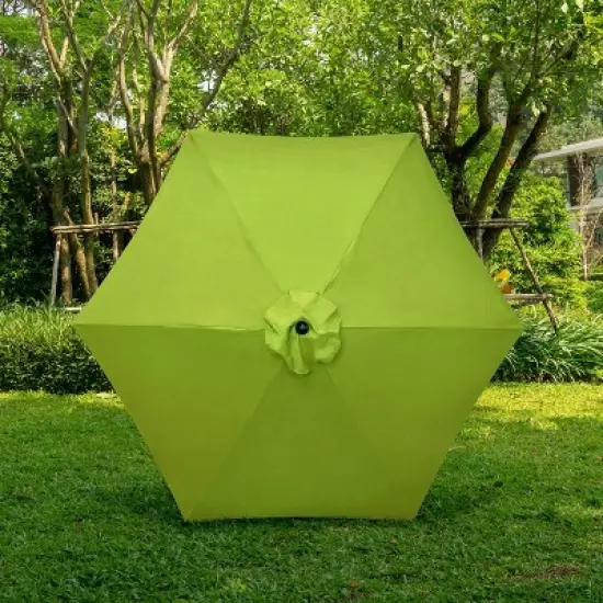 9' x 9' Aluminum Market Patio Umbrella with Crank Lift and Push Button Tilt Lime Green - Astella image {4}