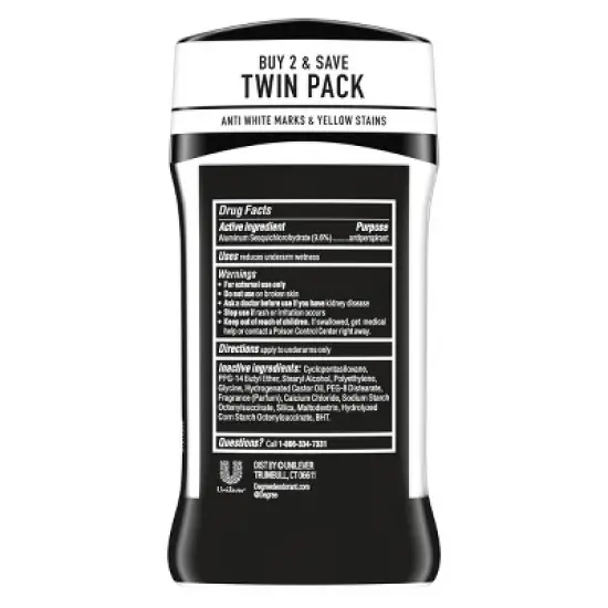 Degree Men Ultraclear Black + White 72-Hour Antiperspirant & Deodorant - 2.7oz/2pk image {1}