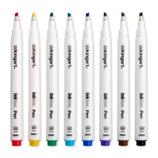 KINGART PRO Inkline Chisel Tip Pens 8 Colors image {6}