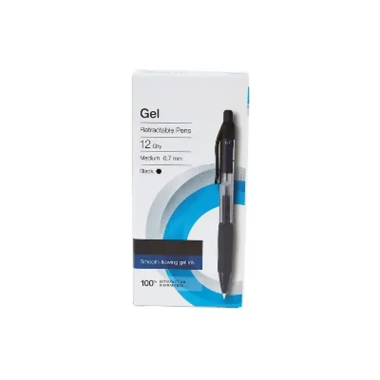 MyOfficeInnovations Aura Retractable Gel Pens Medium Point Black Ink Dozen MYO2072167 image {6}