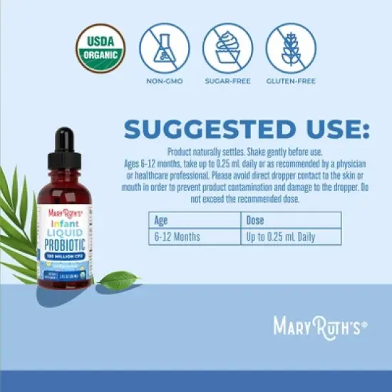MaryRuth's Infant Probiotic Drops, Unflavored, Org, 1 oz image {2}