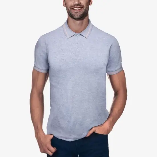 X RAY Men's Basic Short Sleeve Tipped Polo image {13}