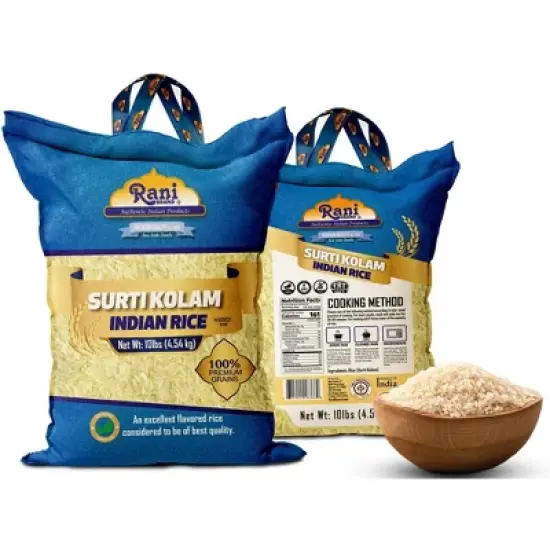 Surti Kolam Indian Rice 160oz (10lbs) 4.54kg - Rani Brand Authentic Indian Products image {3}