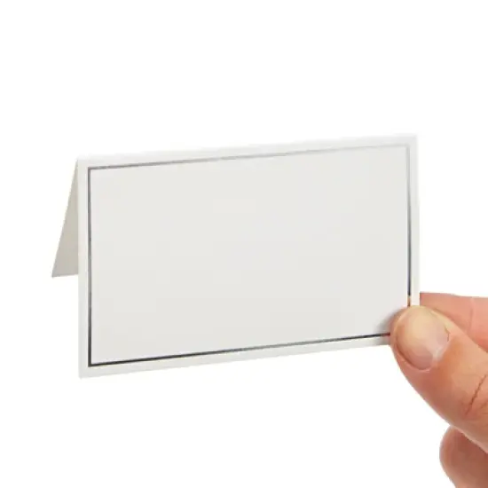 Best Paper Greetings 100 Pack Name Place Cards for Table Setting, Tent Placecards with Silver Foil Border for Wedding, Banquets, Events, 3.5 x 2 in image {4}