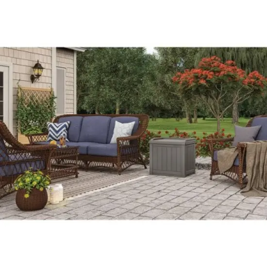 22gal Storage Seat Resin Deck Box - Suncast image {2}