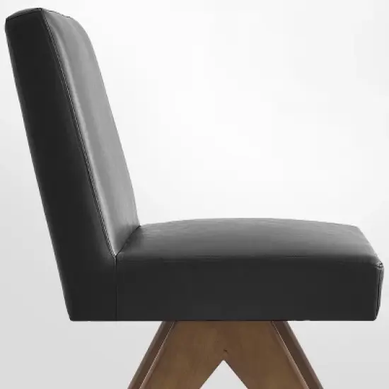 Set of 2 Morgan 18.5" Wide Faux Leather Dining Chairs With Seat and Back and Upside Down "V" shape design Solid Wood Legs-The Pop Maison image {6}