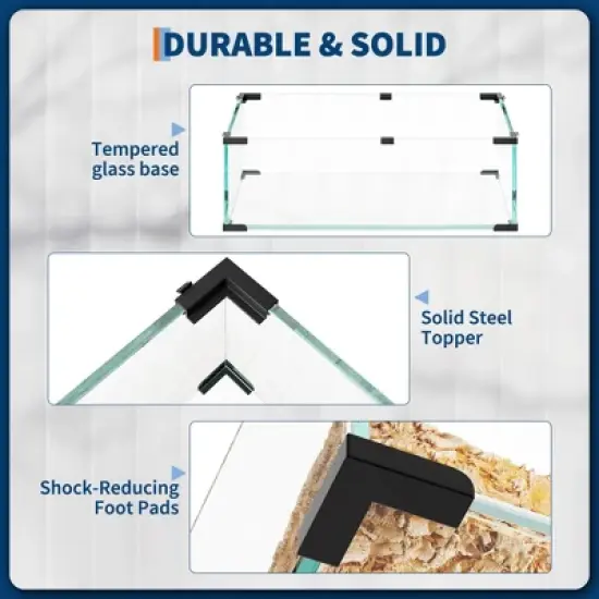 Glass Hamster Cage with Metal Frame - Includes Cage Body, 2 Platforms, 2 Ladders, Connectors, Wheel, Water Bottle, Bowl, 6Mm Tempered Glass Tank image {2}