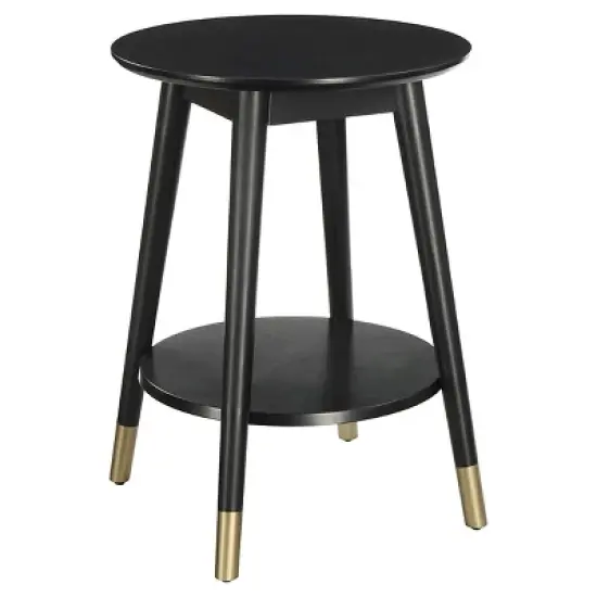 Wilson Mid-Century Modern Round End Table with Bottom Shelf - Breighton Home image {13}