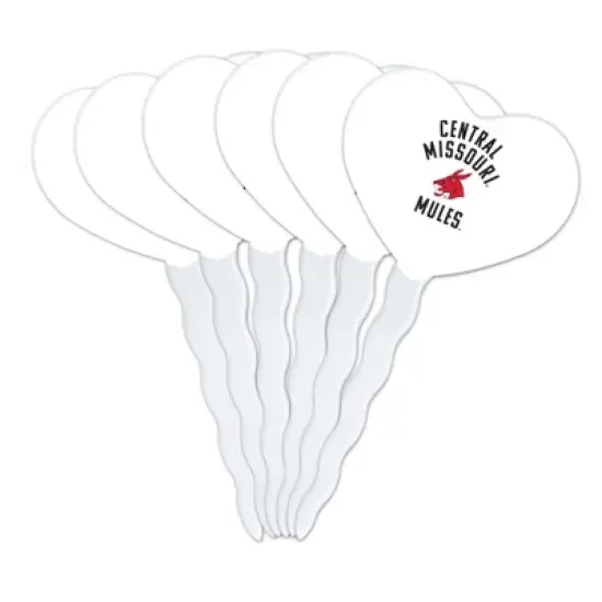 University of Central Missouri Mules Heart Love Cupcake Picks Toppers Decoration Set of 6 image {7}