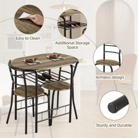 EROMMY Dining Table Set&ndash; Featuring a Stylish Faux Marble or Wood Grain Table with Modern Chairs image {2}