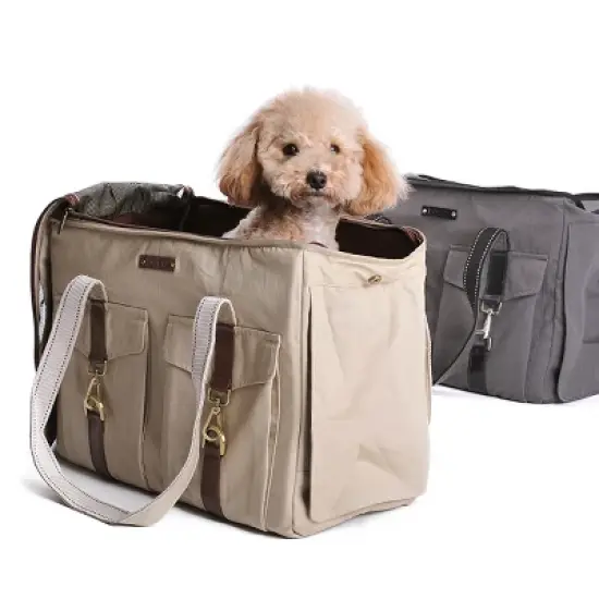 Dogo Pet Fashions Buckle Tote V2 Pet Carrier Bag - Beige image {3}