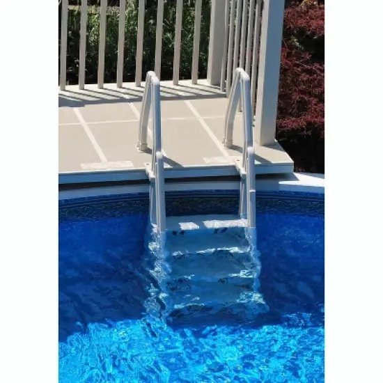 Vinyl Works IN Deluxe 32 Inch Adjustable In Step Above Ground Pool Ladder, Taupe image {2}