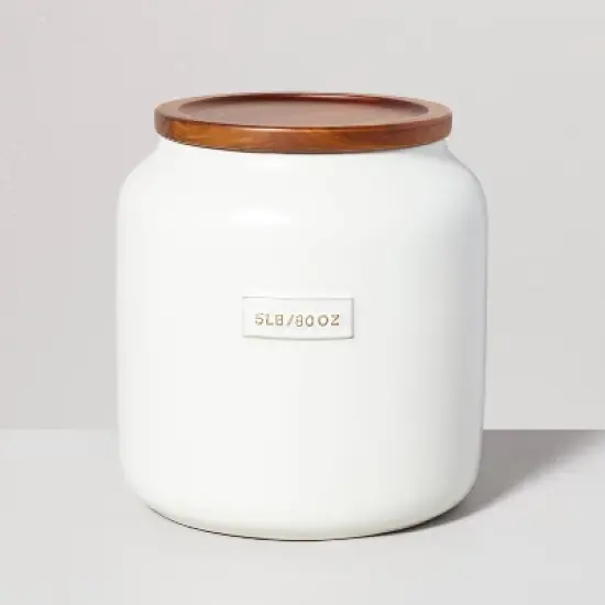 Dry Goods Stoneware Canister with Wood Lid Cream/Brown - Hearth & Hand&trade; with Magnolia image {6}