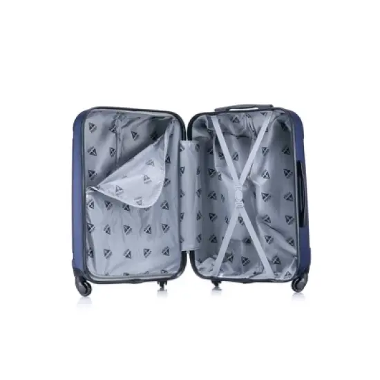 InUSA Pilot Lightweight Hardside Medium Checked Spinner Suitcase - Navy Blue image {7}