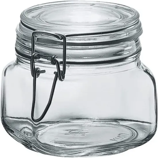 Amici Home Glass Hermetic Preserving Canning Jar Italian, Leak Proof Clamp Lids, Kitchen Canisters for Spices, Nuts and Candy, 6-Piece image {1}