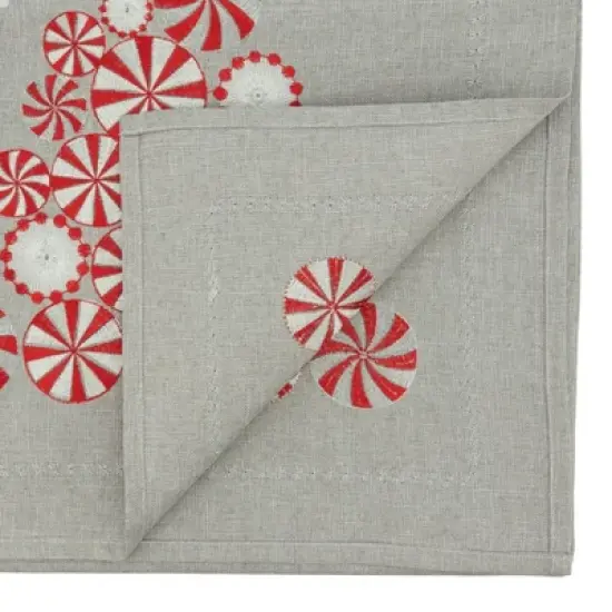 Saro Lifestyle Holiday Table Runner With Peppermint Christmas Tree Design image {1}