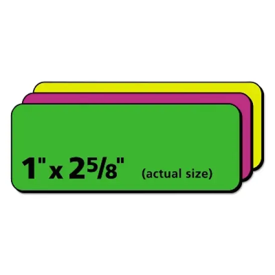 Avery High-Visibility Permanent ID Labels Laser 1 x 2 5/8 Asst. Neon 450/Pack 5979 image {3}