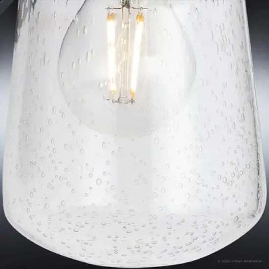 Urban Ambiance Luxury Coastal Outdoor Wall Sconce 11''H x 9''W,  Midnight Black Finish,  Santa-Ana Collection, UHP1320 image {6}