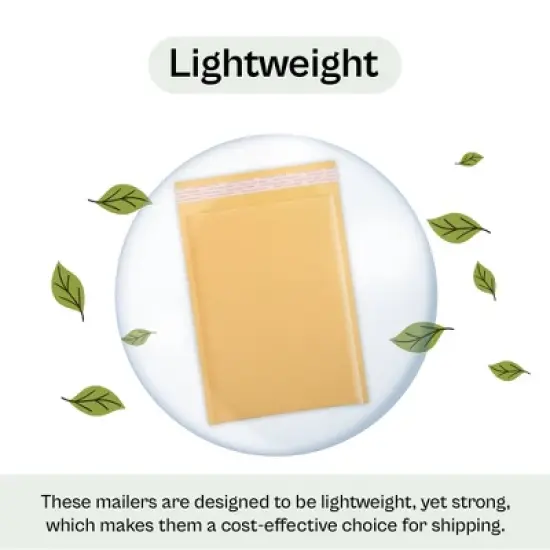 PSBM 100 Pieces 7.25" x 9.75" Kraft #DVD Padded Bubble Mailers for Shipping image {3}