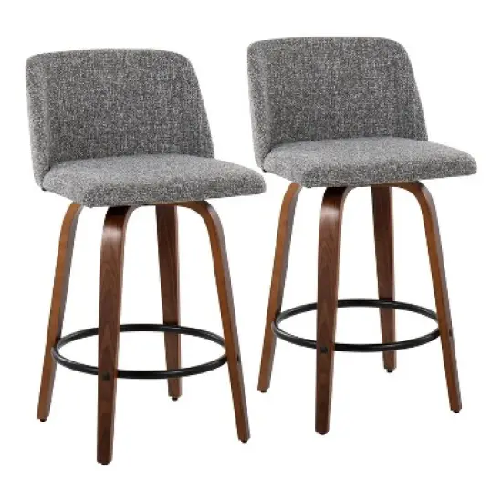 Set of 2 Toriano Upholstered Counter Height Barstools - Lumisource image {12}
