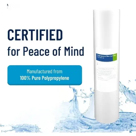 Attop 20-Inch Whole House Sediment Filter Cartridge Replacement, Dual-Gradient Density Spun Polypropylene, 20" x 4.5", 5 Micron, Pack of 1, White image {1}