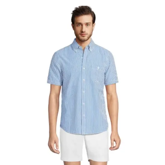 Lands' End Men's Traditional Fit Short Sleeve Seersucker Shirt image {8}
