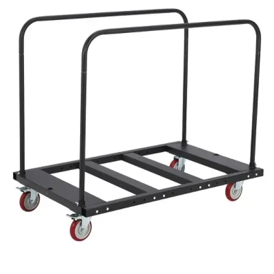 Folding Table Cart Dolly, 1800 Lb Steel Panel Cart with Swivel Wheels, Event Table Trolley, Black image {7}