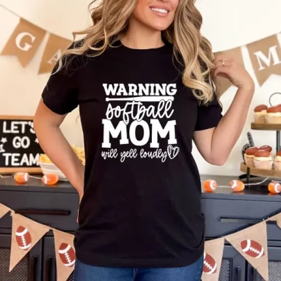 Simply Sage Market Warning Softball Mom Short Sleeve Tee image {2}