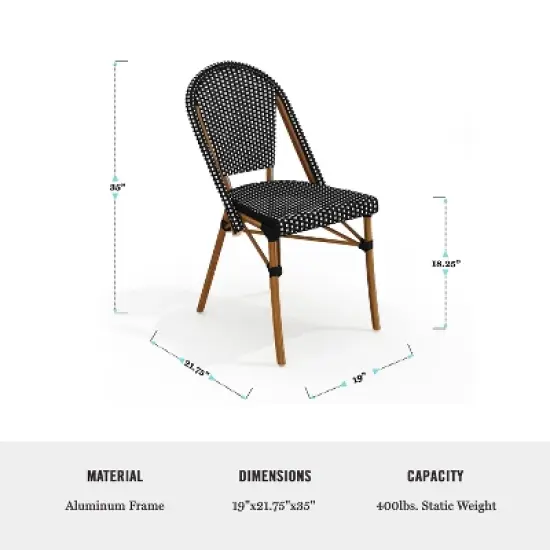 Martha Stewart Lily Pond Indoor-Outdoor Bistro Dining Table with 4 Stackable Bistro Chairs image {7}