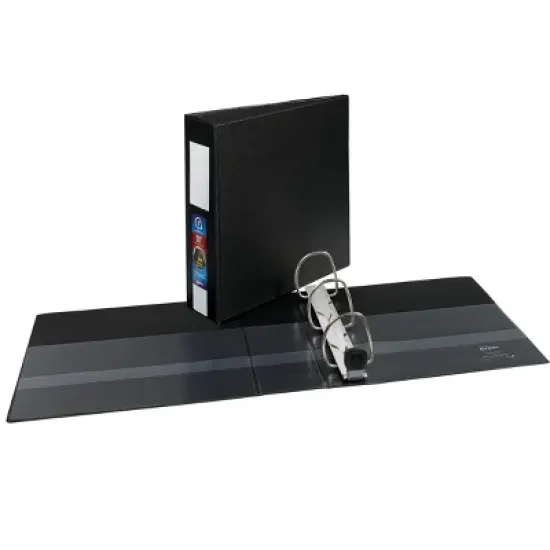 Avery Heavy-Duty 3 Ring Binder with Label Holder, 3" One Touch EZD Rings, 3.5" Spine, 1 Black Binder (79993) image {7}
