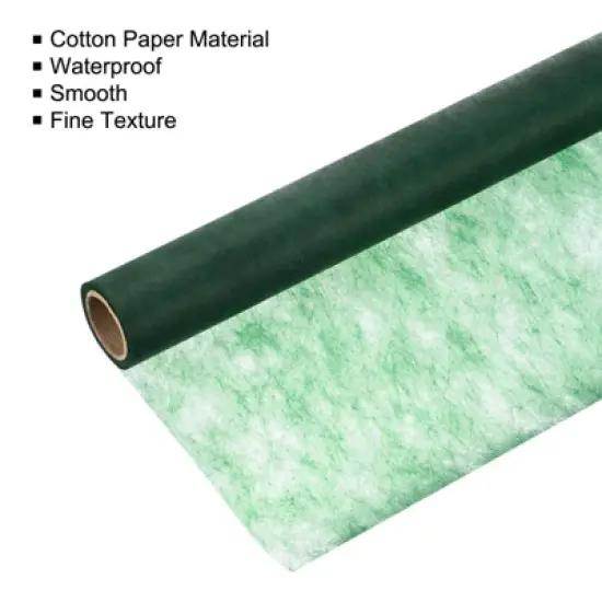 Unique Bargains Flower Wrapping Paper 30ft Floral Bouquet Waterproof Packaging Cotton for Wedding Party Green image {2}