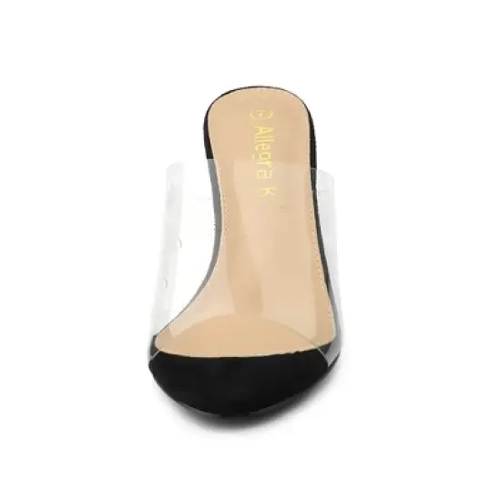 Allegra K Women's Clear Strap Stiletto Slide Heels Sandals image {2}