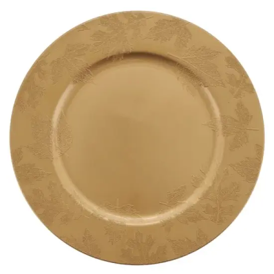 Saro Lifestyle Fall Leaf Round Charger Plates (Set of 4) image {5}