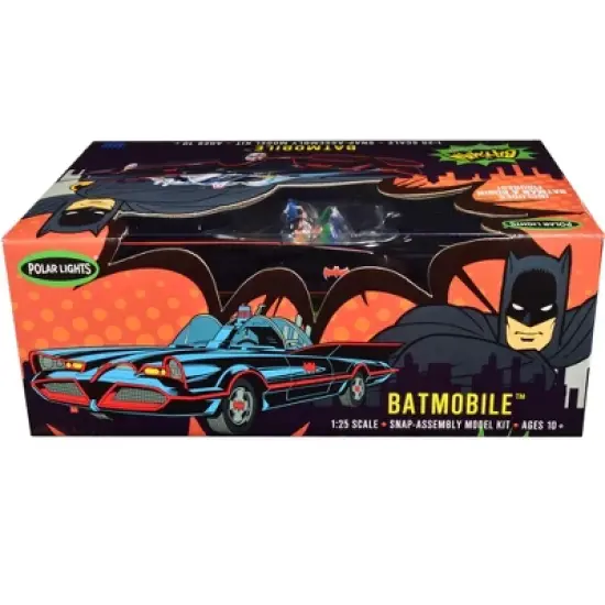 Skill 2 Snap Model Kit 1966 Batmobile w/Batman & Robin Figurines "Batman" (1966-1968) TV Series 1/25 Scale Model by Polar Lights image {2}