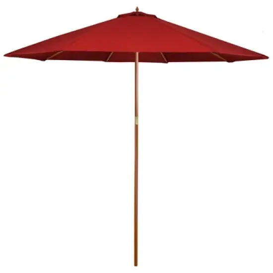 Northlight 8.5ft Outdoor Patio Market Umbrella with Wooden Pole, Red image {4}
