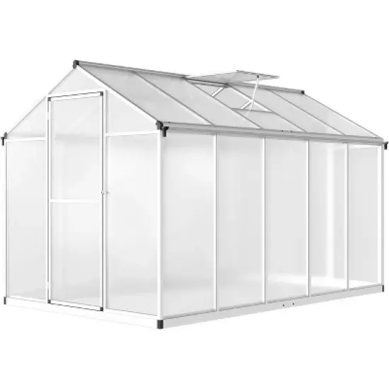 Sturdy Greenhouse, 6.25'x8' Shatterproof Polycarbonate with Large 24"x23" Roof Vent, Easy Setup image {9}