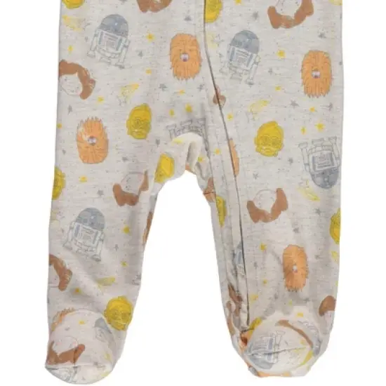 Star Wars Princess Leia R2-D2 Baby Girls 2 Pack Zip Up Sleep N' Play Coveralls Newborn to Infant image {3}