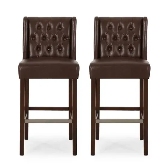 Set of 2 Bayliss Contemporary Wingback Barstools - Christopher Knight Home image {7}