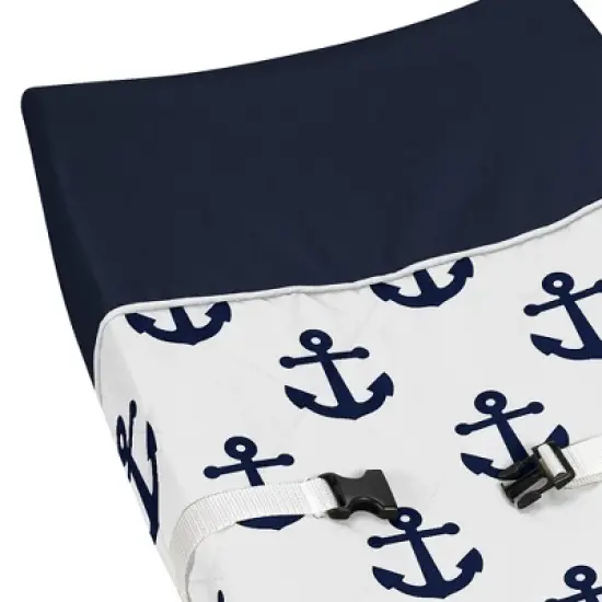 Sweet Jojo Designs Boy or Girl Gender Neutral Unisex Changing Pad Cover Sailor Blue and White image {2}