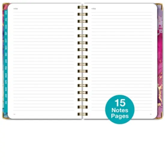 Global Printed Products Hardcover AY 2025-2026 Fashion Planner - 5.5"x8" (Rainbow Gold Marble) image {2}