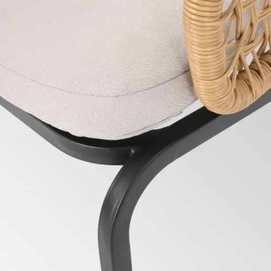 Arias Set of 2 Wicker Club Chair - Light Brown/Beige - Christopher Knight Home image {3}