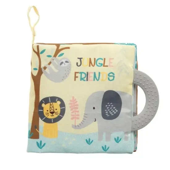 Lambs & Ivy Jungle Friends Developmental Soft Book & Elephant Plush Toy Gift Set image {2}