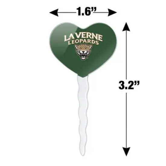 University of La Verne Primary Logo Heart Love Cupcake Picks Toppers Decoration Set of 6 image {5}