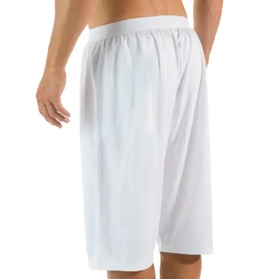 Casual Nights Men's Mesh Long Boxer Shorts 2 Pack - White - Large image {4}