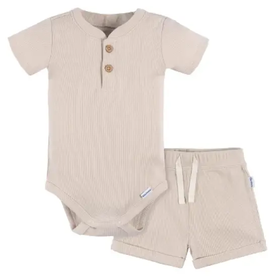 Gerber Baby Boys' 2-Pack Bodysuit and Shorts Set image {8}